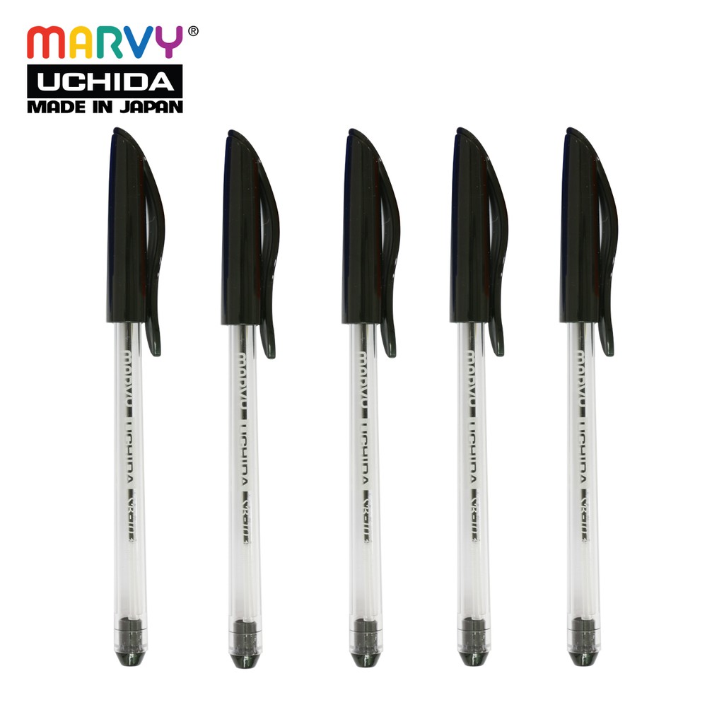 Combo 5 cây Bút bi có nắp mực Đức Marvy Uchida SB10 ngòi 1.0mm