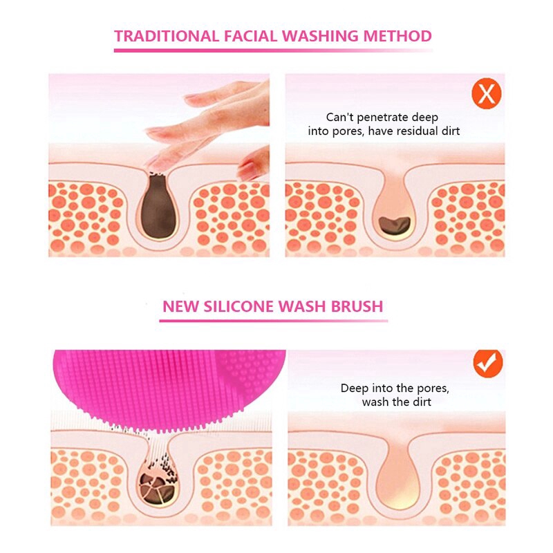 Cọ silicone mềm rửa mặt tẩy mụn đầu đen