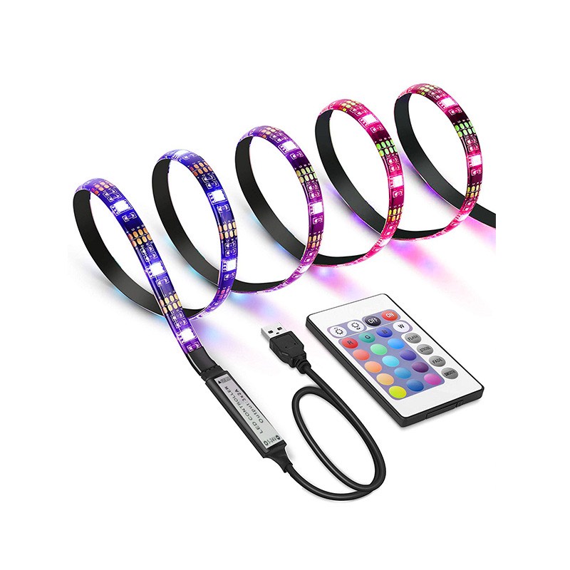 Đèn led tiktok 5M mix đổi màu 5050RGB có điều khiển Quay video Đèn trang trí phòng ngủ bàn làm việc