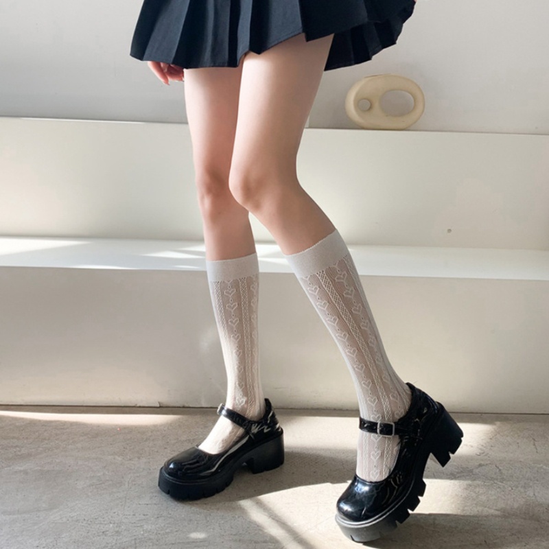 Vớ Lưới Dài Qua Gối Phối Ren Họa Tiết Kẻ Sọc Ngọt Ngào Phong Cách Lolita Nhật Bản Cho Nữ