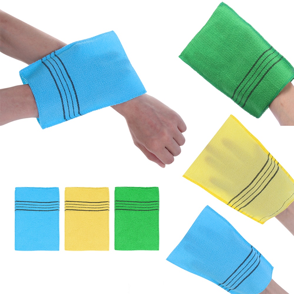 Set 1/ 3/ 5 khăn tắm tẩy tế bào chết hình găng tay làm mịn da cực thoải mái và bền