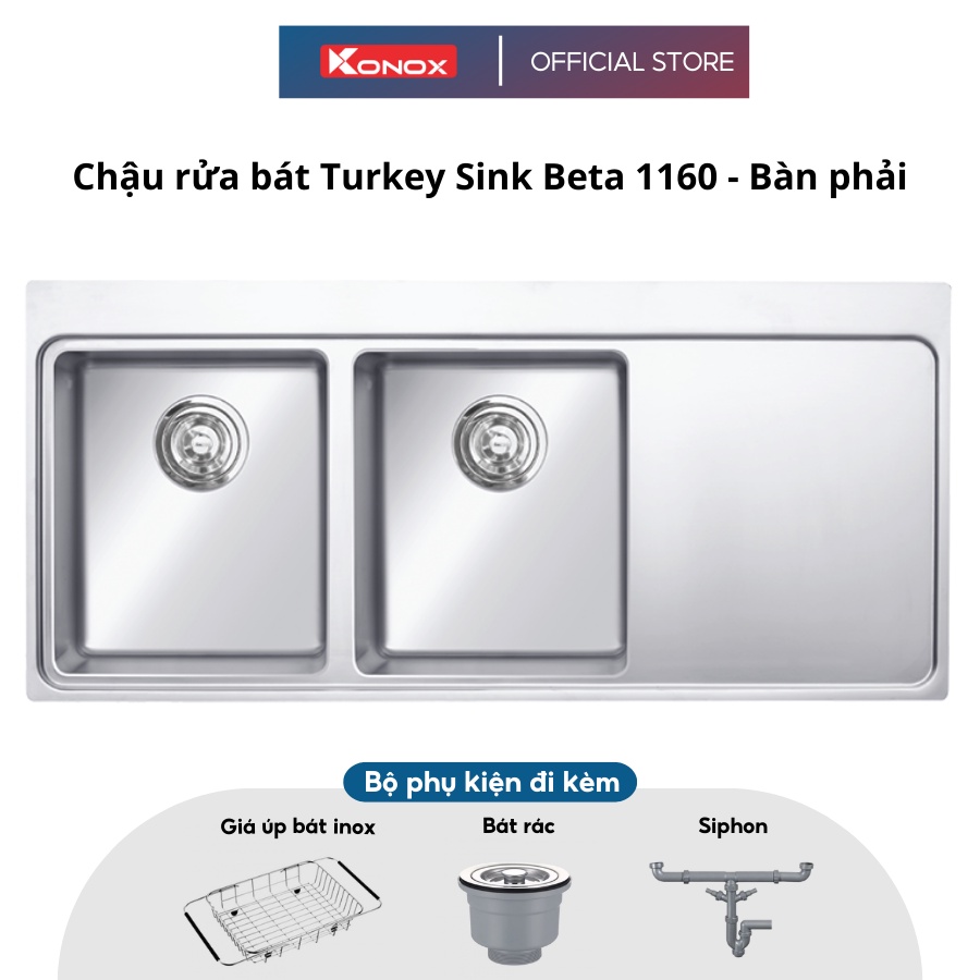 Chậu rửa bát inox KONOX Turkey Sink Miro 1160