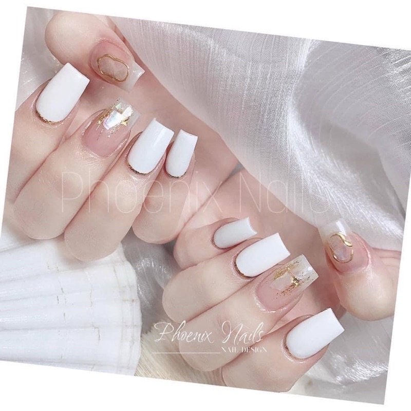 Xà cừ nail trắng ngọc trai  ,ẩn móng - đắp gel, đắp bột ẩn , phụ kiện nail