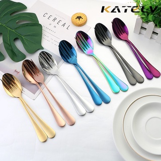 KATELV Set 2 dụng cụ ăn gồm dao/ muỗng/ nĩa bằng thép không gỉ chất lượng cao kèm hộp đựng