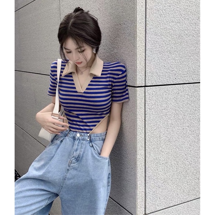 Áo cổ polo body suit Ulzzang