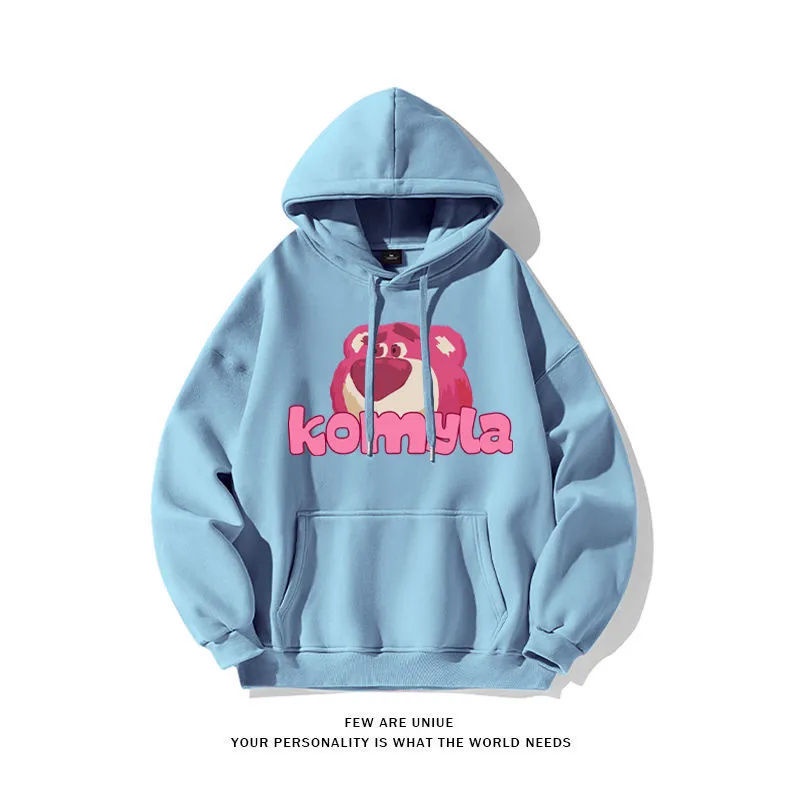 Áo Nỉ Tay Dài Có Mũ Trùm Đầu Dáng Rộng In Hình Gấu Hoạt Hình Dành Cho Nữ