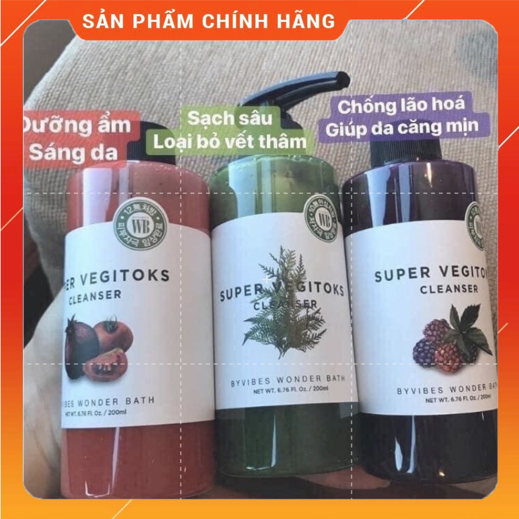 [Mẫu Mới] Sữa Rửa Mặt Rau Củ Thải Độc Super Vegitoks 300ml
