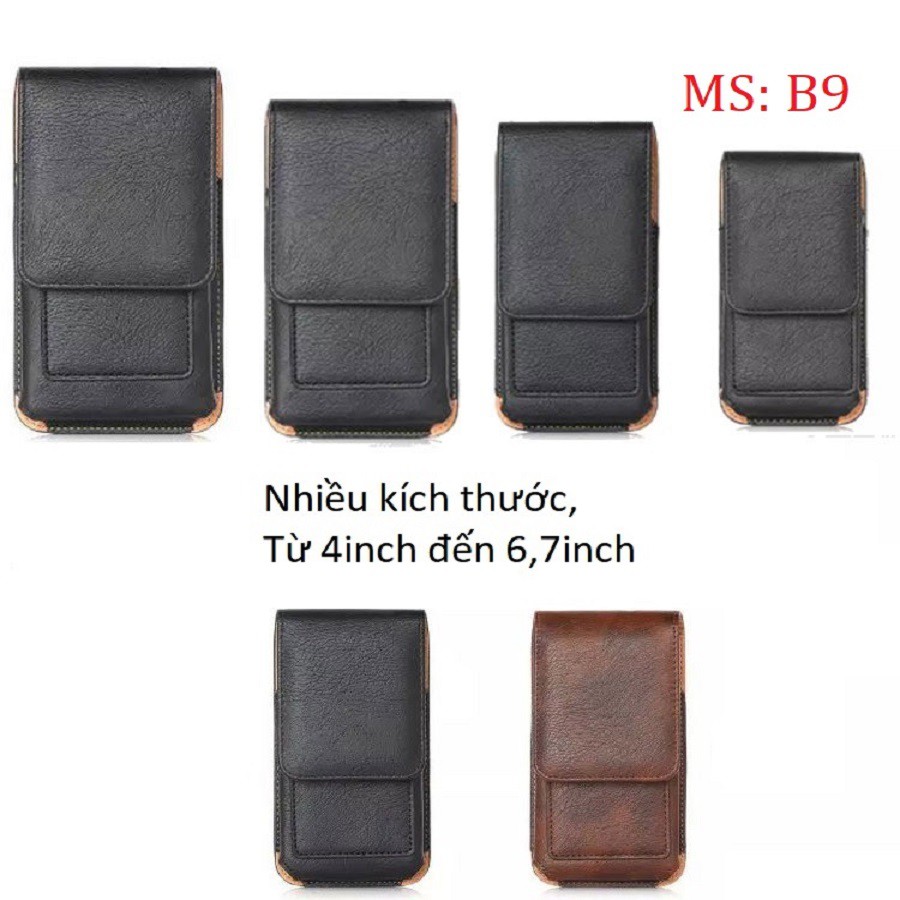 Bao da đựng điện thoại - túi da đeo thắt lưng MÃ B9 nhiều Szie kẹp xoay 360 độ tiện dụng | BigBuy360 - bigbuy360.vn