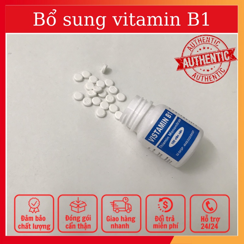 Vitamin B1 Bổ Sung Vitamin Cho Cơ Thể Hộp 100 Viên