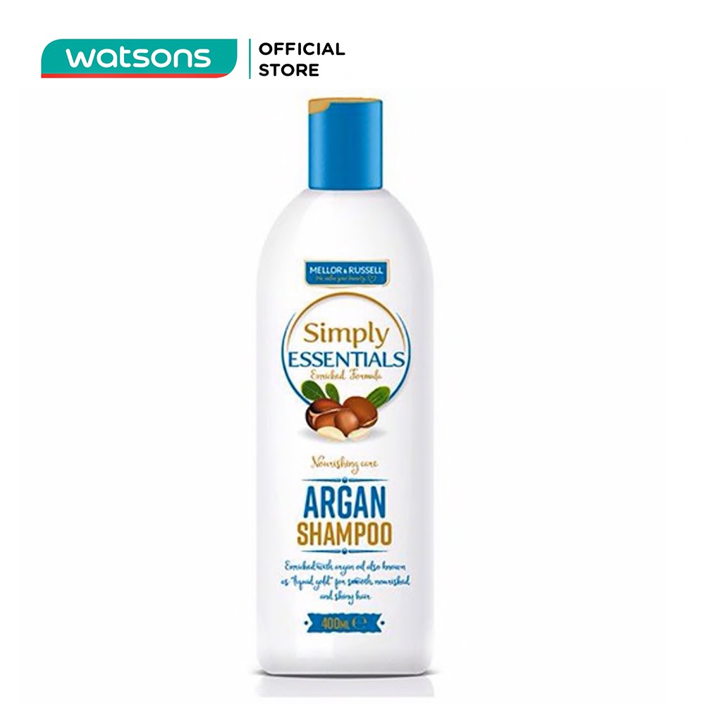 Dầu Gội Simply Essentials Shampoo Argan Suitable For Damaged Hair Nuôi Dưỡng Dành Cho Tóc Nhờn 400ml