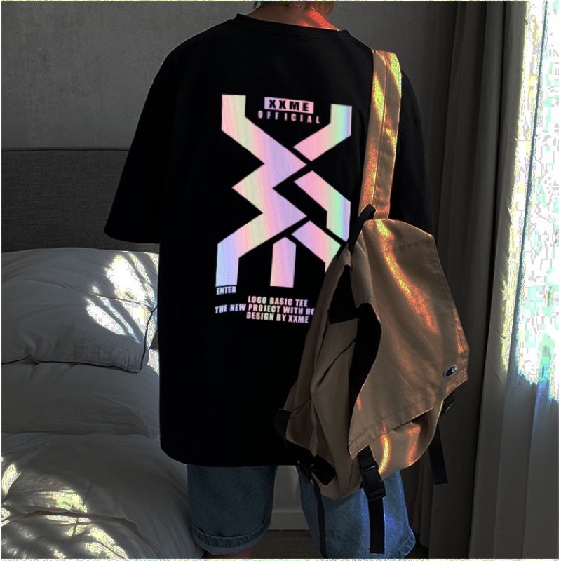 Áo thun nam nữ unisex tay lỡ phản quang M7 under Có Bigsize áo phông tay lỡ form rộng streetwear hai màu trắng đen