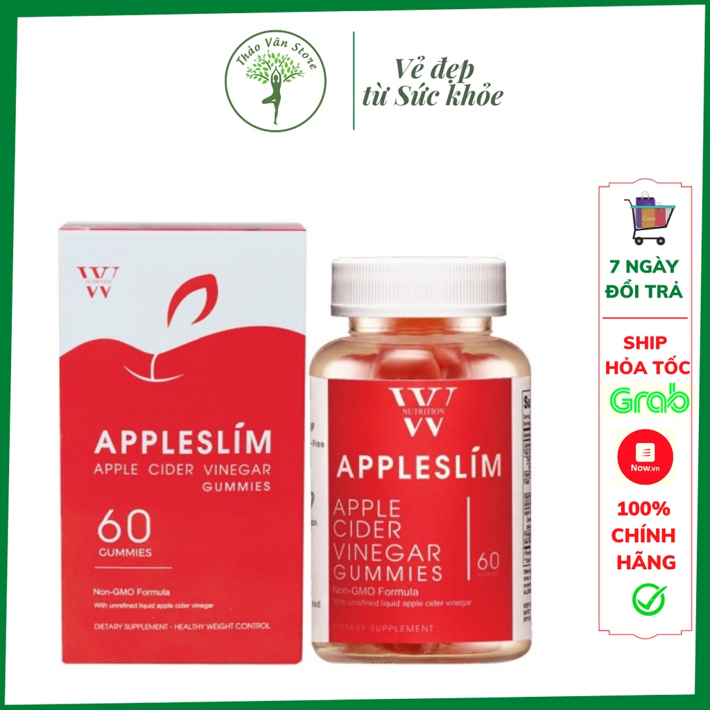 APPLESLIM  KẸO GIẤM TÁO HỖ TRỢ GIẢM CÂN, GIỮ DÁNG, ĐẸP DA