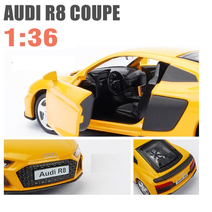 Xe ô tô Audi R8 mô hình tỉ lệ 1:36 bằng kim loại xe đồ chơi trẻ em