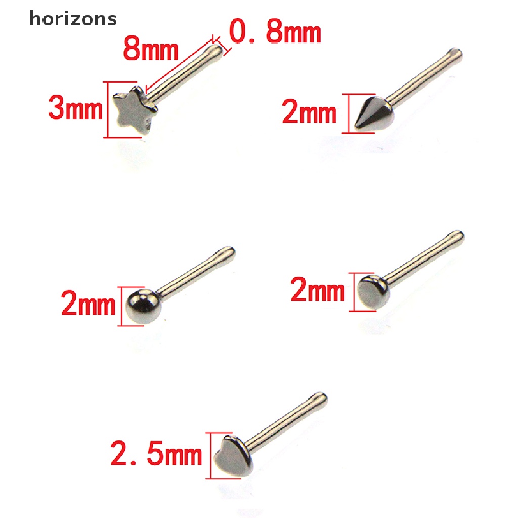 Set 60 Khuyên Mũi 20G Bằng Thép Không Gỉ Cá Tính