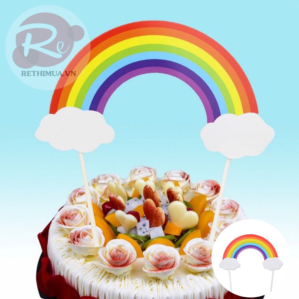 [SIÊU RẺ❤️] – Cầu vồng giấy (Set 10 chiếc) - Trang trí bánh sinh nhật bánh kem