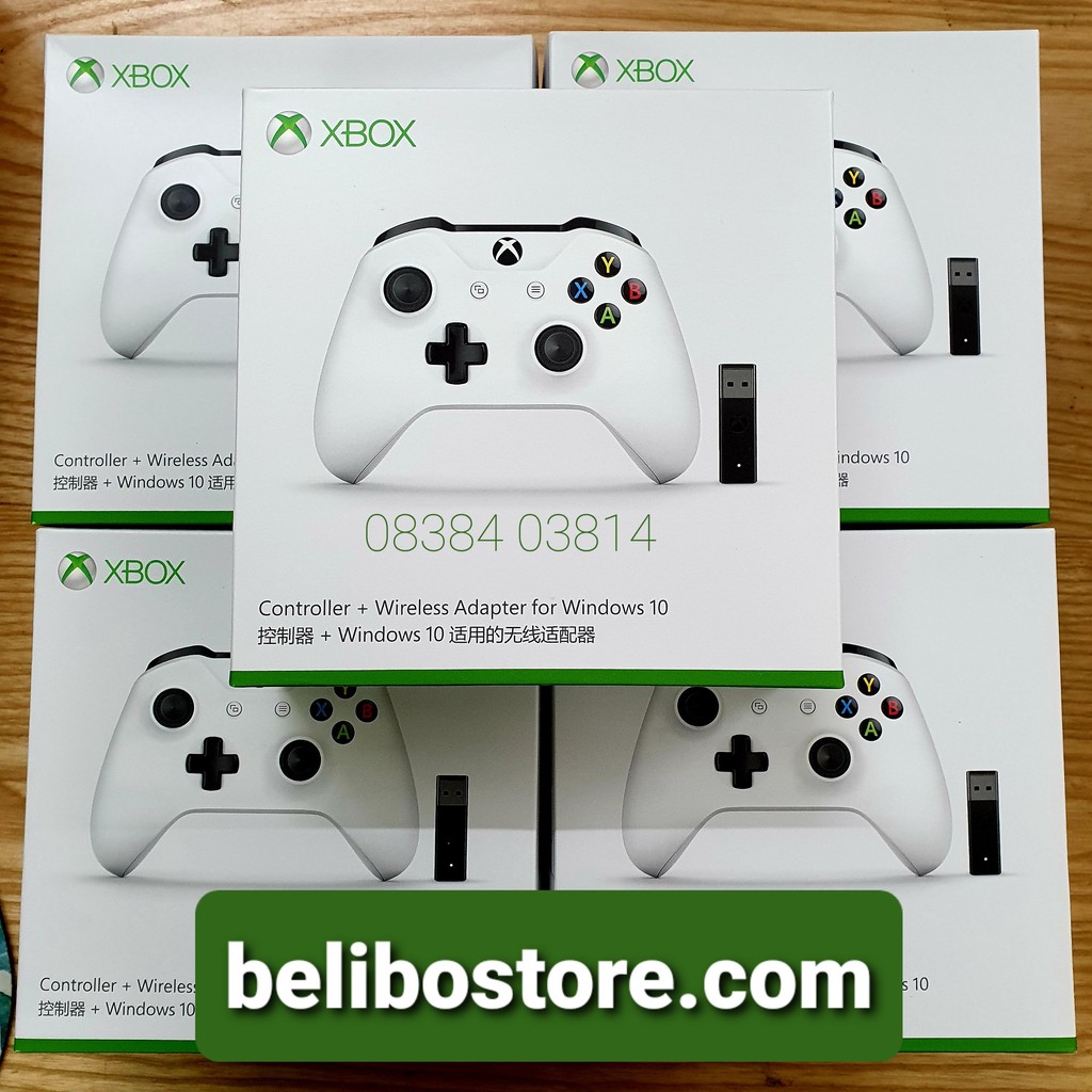 Tay cầm chơi game Xbox One S + wireless adapter cho windows (usb phát sóng bluetooth)