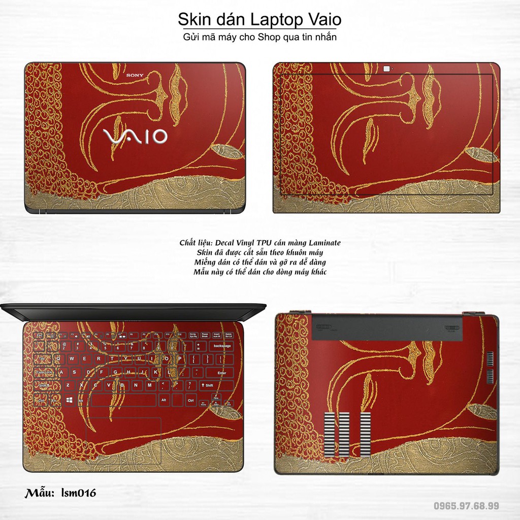 Skin dán Laptop Sony Vaio in hình Đức Phật (inbox mã máy cho Shop)