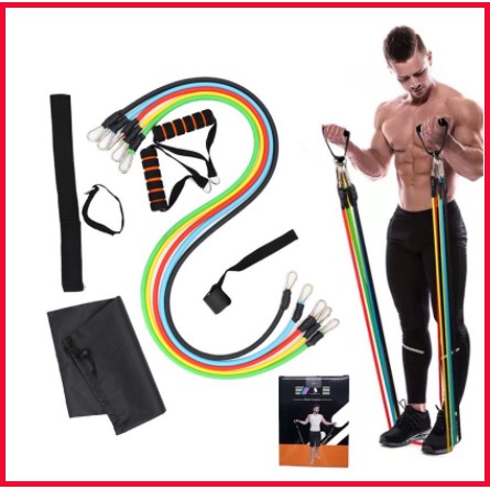 Dây ngũ sắc tập thể hình đa năng (THANH LÍ) Dây kháng lực tập gym - dụng cụ tập gym tại nhà