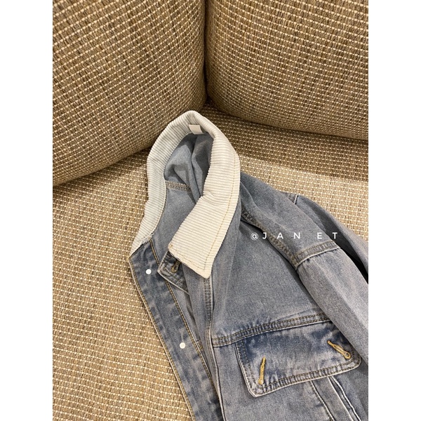 Jacket jeans phối cổ và tay áo janetclothingjeans 6892