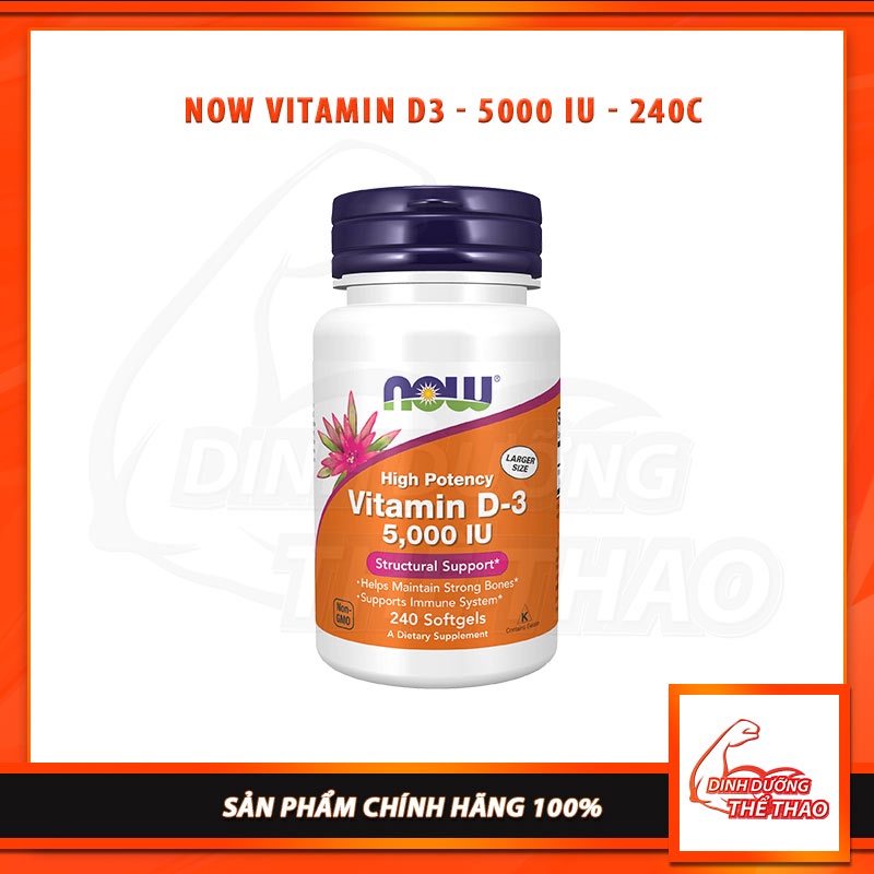 Now Vitamin D3 5000IU Hổ Trợ Xương Khớp Tăng Miễn Dịch