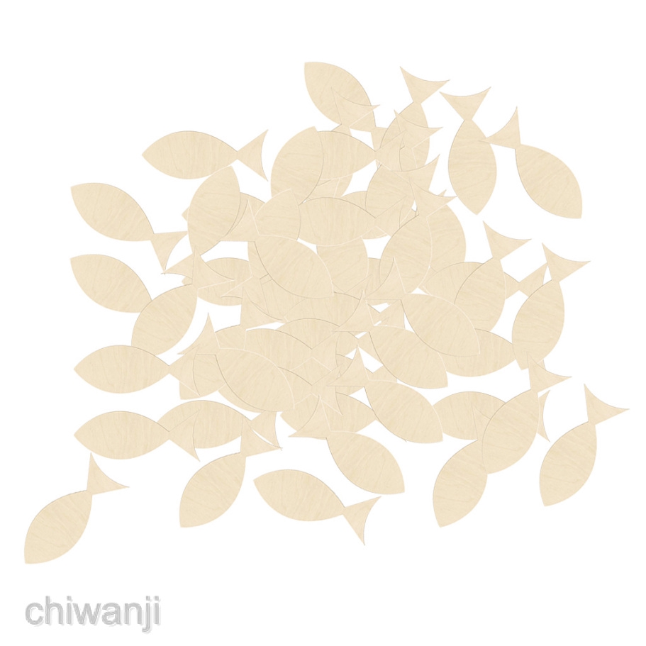 Set 50 Thẻ Gỗ Hình Cá Trang Trí Đa Dụng