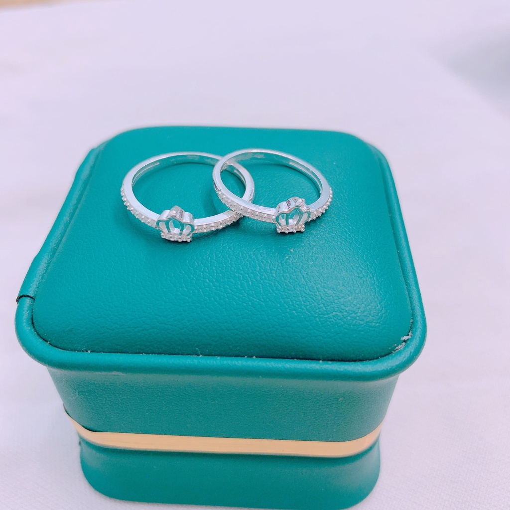 Nhẫn bạc nữ vương miện đính đá nhỏ xinh xắn - Kho sỉ bạc Nhất Linh