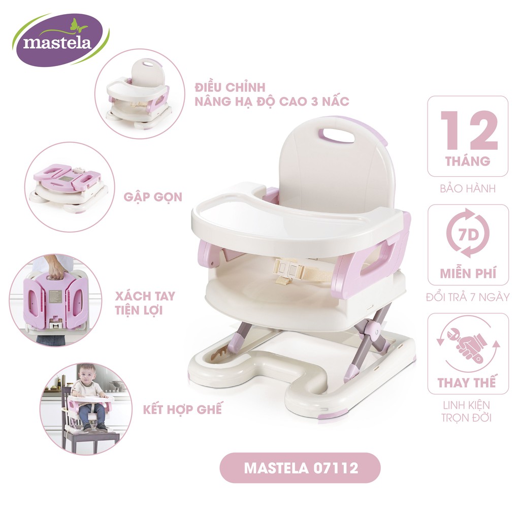 Ghế ăn dặm cho bé Mastela 7112 BPA FREE - điều chỉnh độ cao cho bé tự ăn uống, thương hiệu uy tín hơn 10 năm