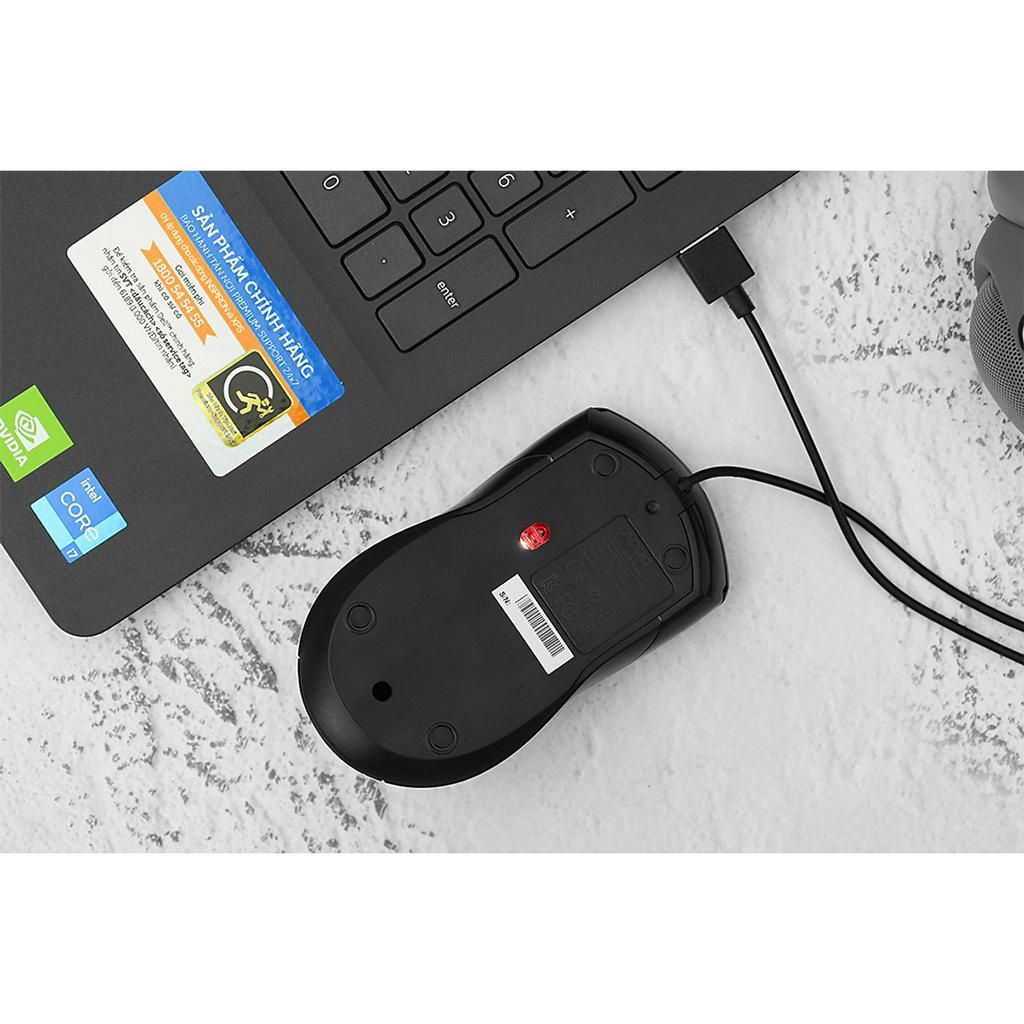 Chuột Có Dây Silent Rapoo N1200 Đen - Hàng Chính Hãng