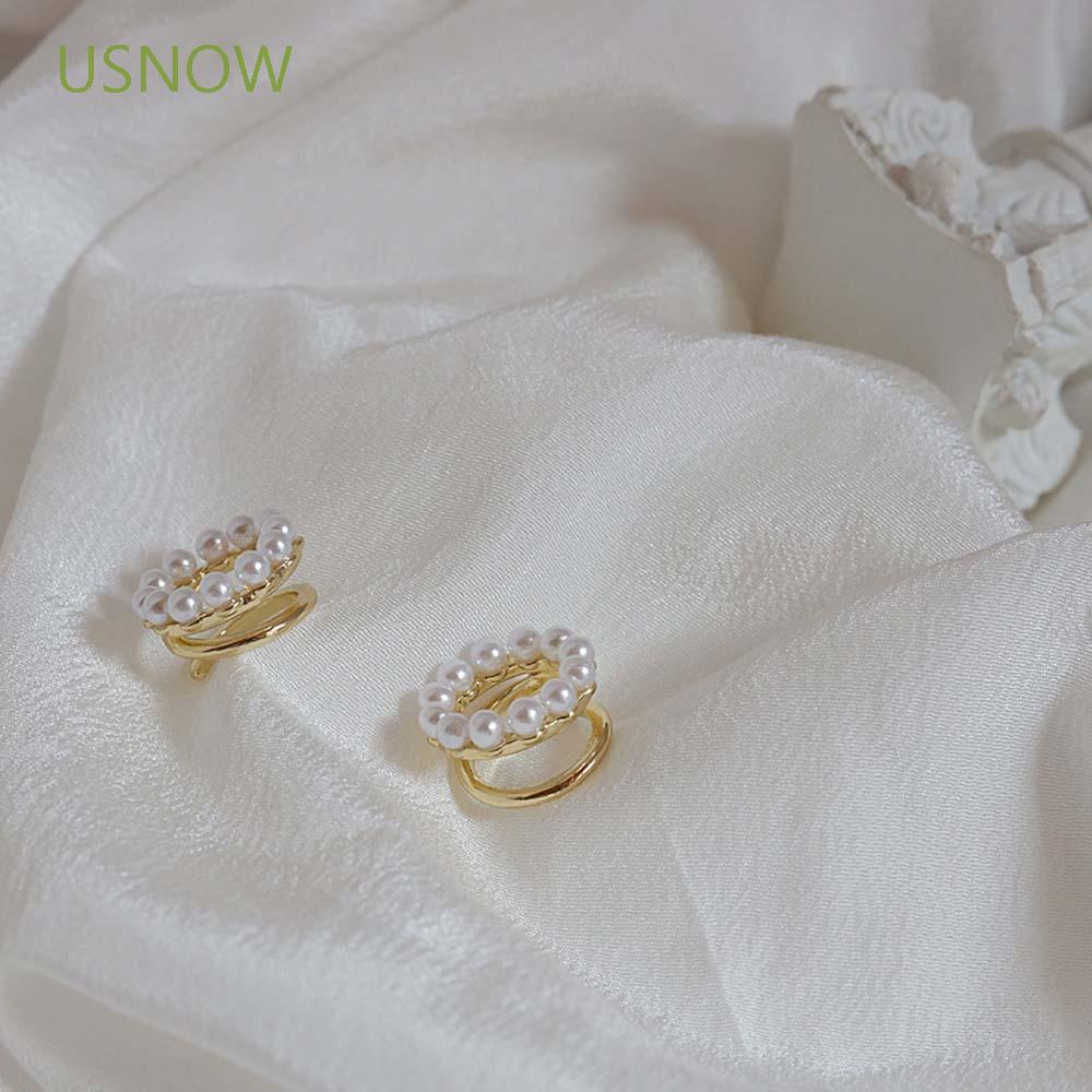 Bông Tai Tròn Đính Ngọc Trai Xinh Xắn Dành Cho Nữ