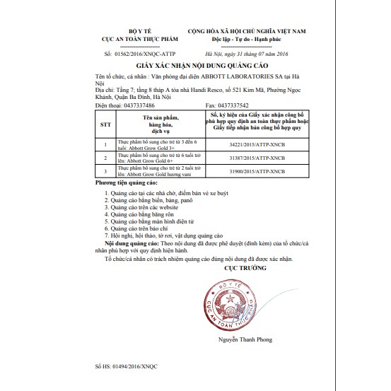 Sữa Abbott Grow Gold 6+ 900g