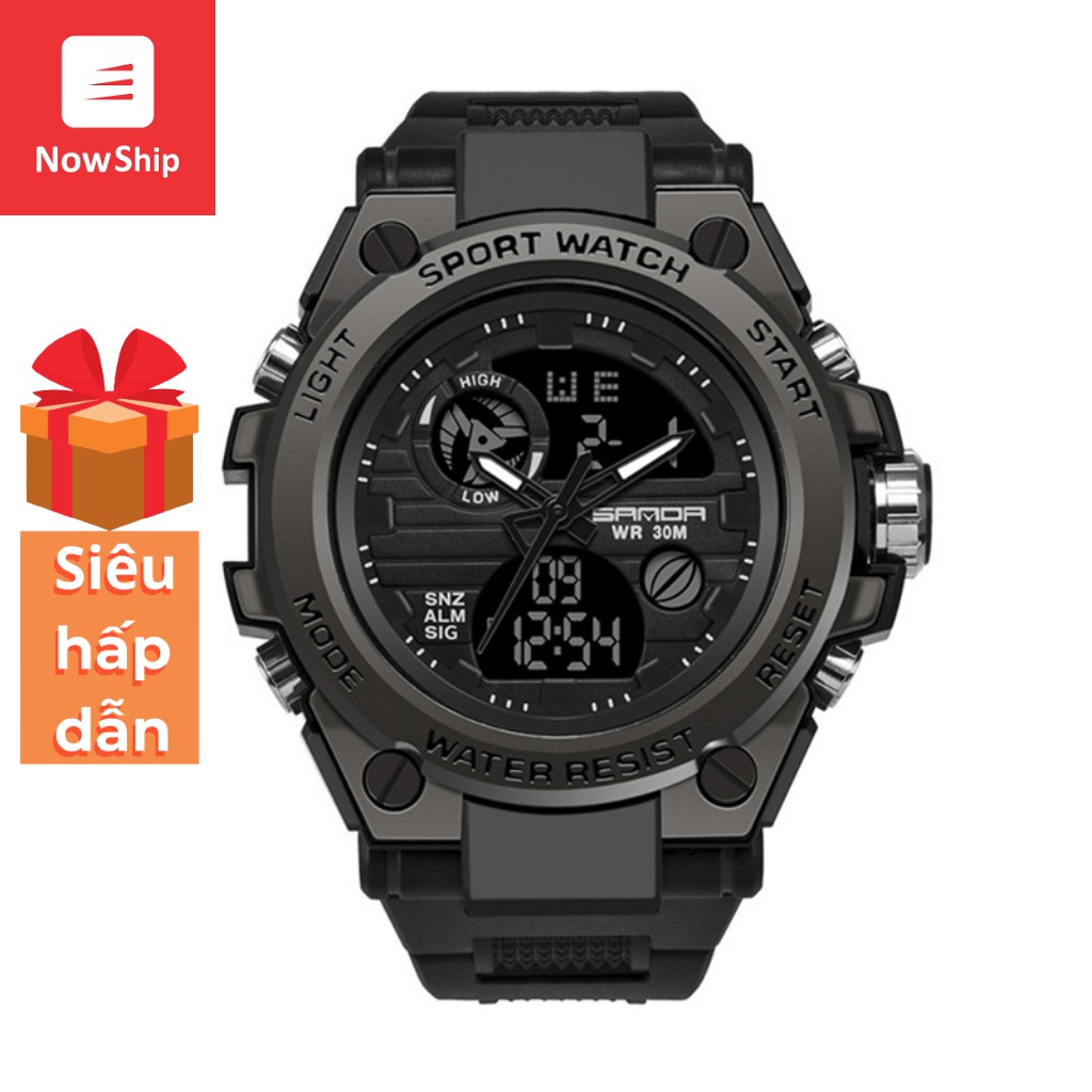 Đồng hồ thể thao nam SANDA máy nhật SD04 Viền Vàng Sang trọng -Sport.watch