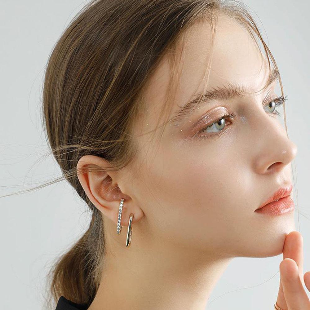 Bông Tai Hình Tròn Đôi Bằng Kim Loại Đơn Giản Thời Trang