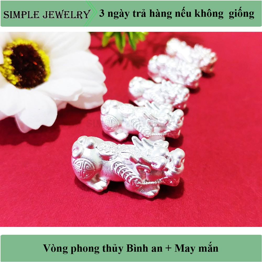 Tỳ hưu bạc vàng mix vòng tay phong thủy size từ 6-12mm