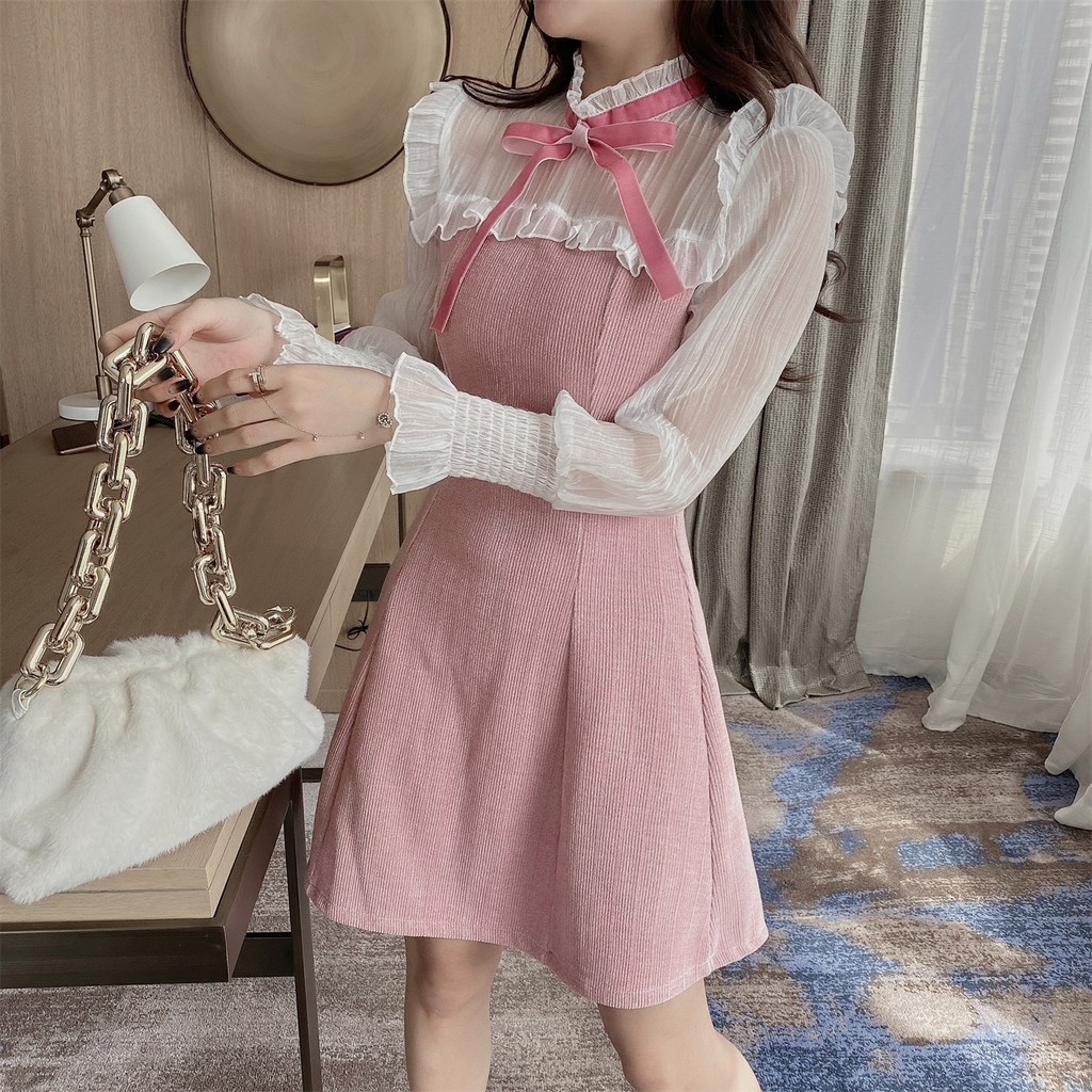 🌸Hàng Order🌸Hàng Order🌸Váy Xòe Tay Bồng Thắt Nơ Nữ Tính Trẻ Trung 🌸Hàng Quảng Châu