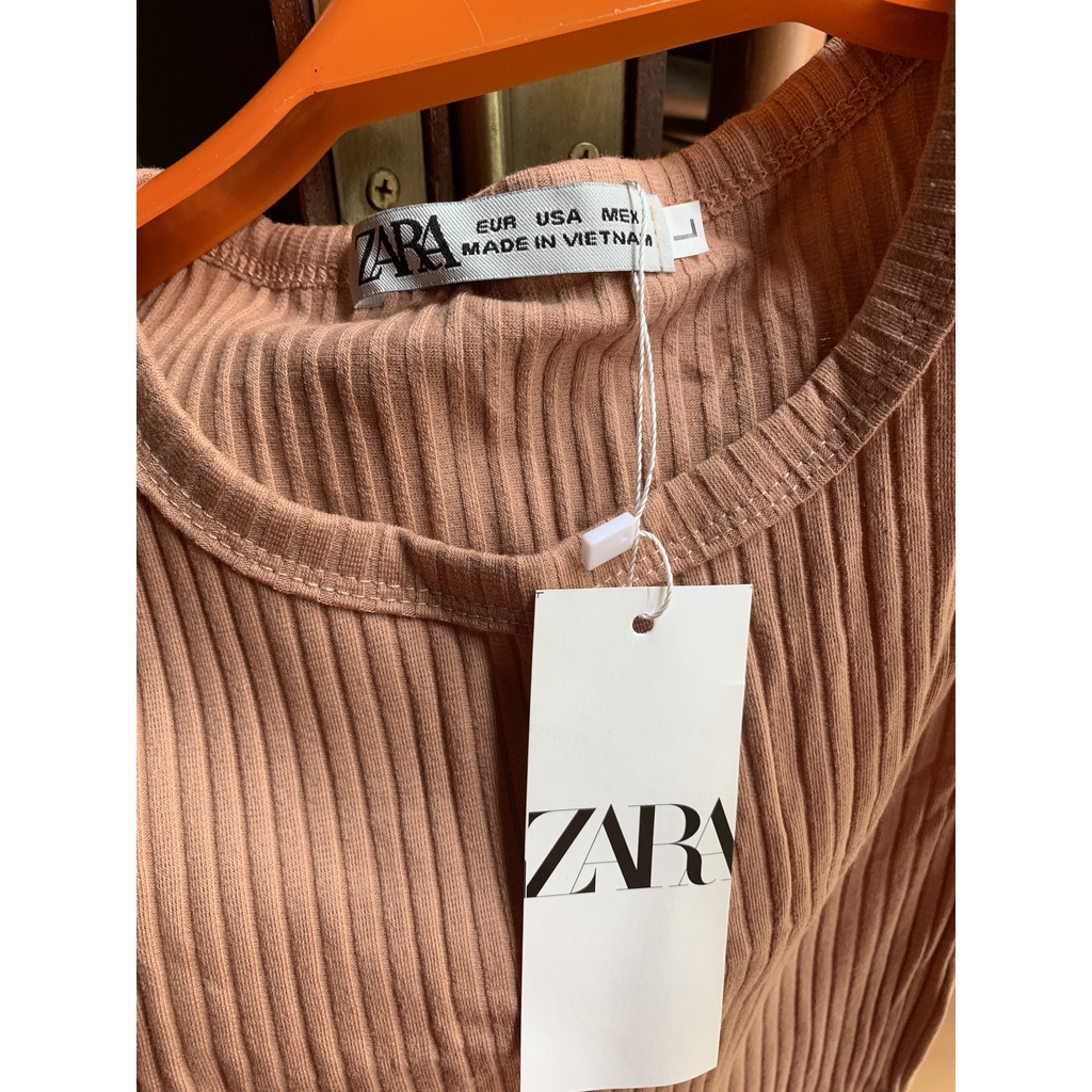 Áo ba lỗ nữ croptop ôm body Zara dáng áo 3 lỗ ôm chất liệu thun cotton 100% co dãn | BigBuy360 - bigbuy360.vn