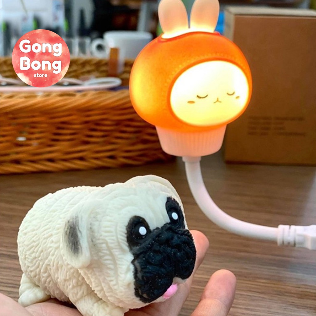 Mô hình chó Pug dẻo bóp nắn co giãn, đồ chơi xả stress hiệu quả Gong Bong Store