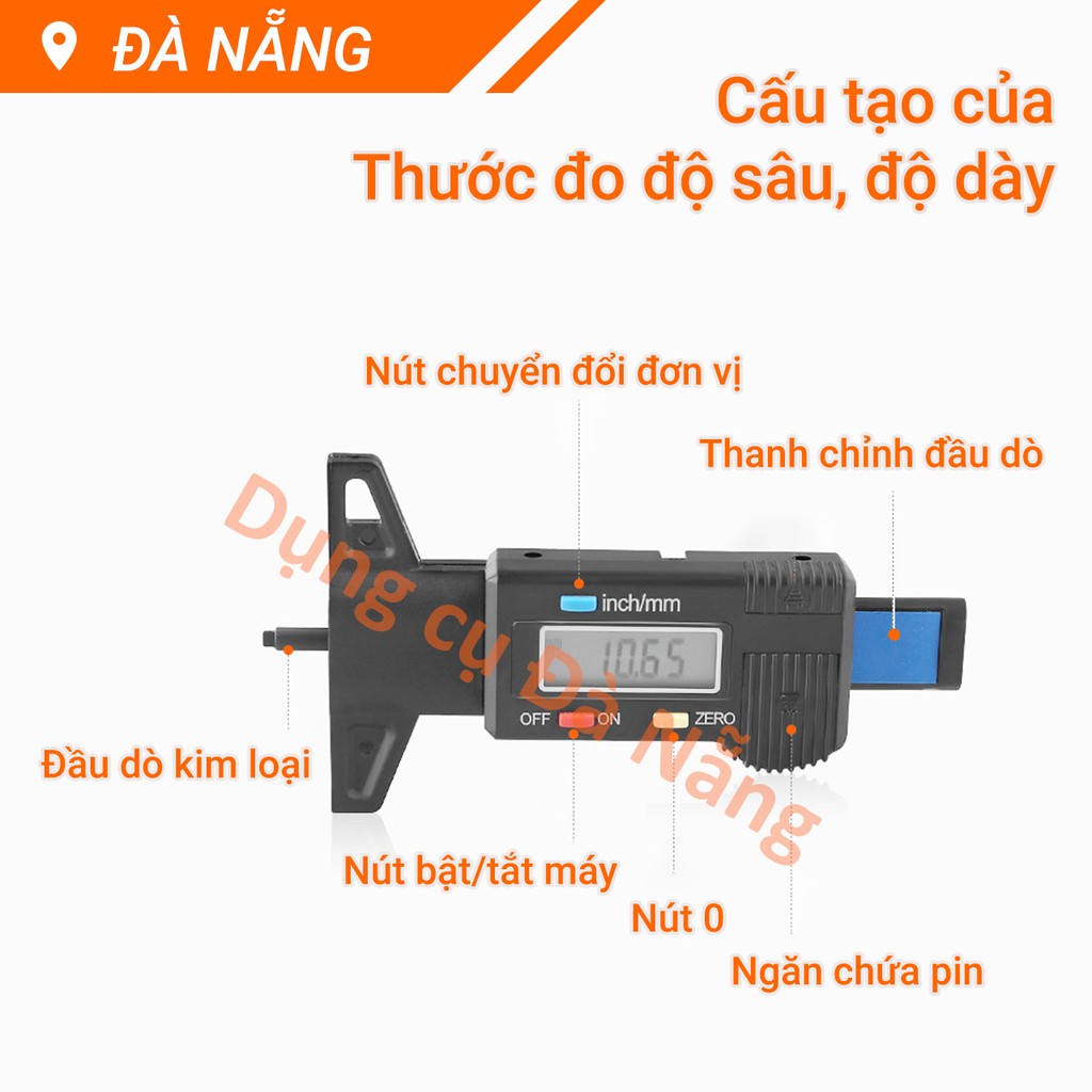 Thước đo độ sâu, độ mòn lốp xe