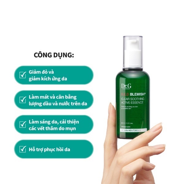 Tinh chất làm dịu, tái tạo làn da Dr.G R.E.D Blemish Clear Soothing Active Essence 80ml