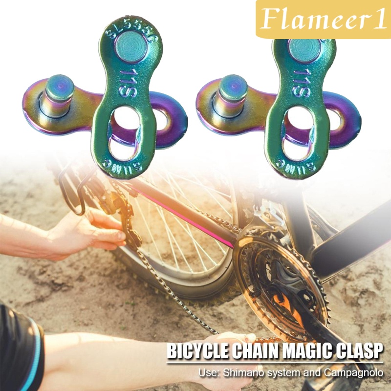 [FLAMEER1]2Pair 9/10/11/12Speed Bicycle Bike Master Chain Link Joint 9 Speed Colorful