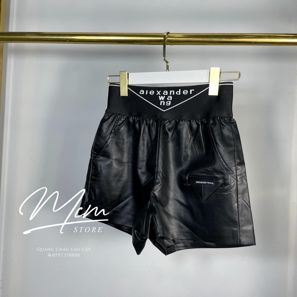 Quần short da nữa Wang ảnh thật có sẵn