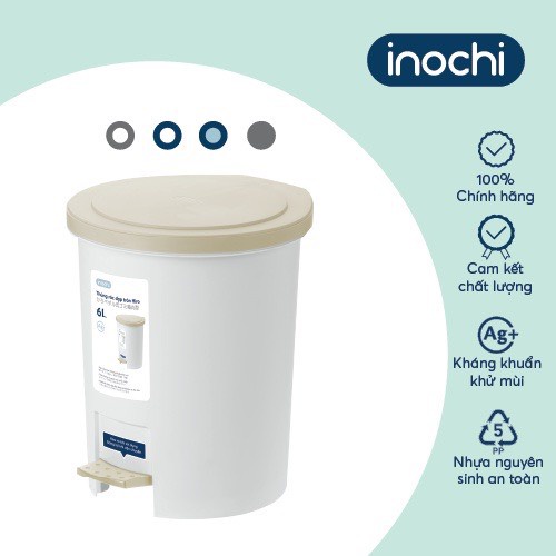 Thùng rác đạp tròn 6L, 12L CÓ LÕI INOCHI, kháng khuẩn, ngăn mùi hiệu quả. FREESHIP ĐƠN HÀNG ĐẦU TIÊN