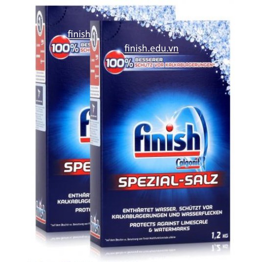 Combo Muối rửa bát Finish 4kg nhập khẩu Đức  + Tặng viên Finish Nhật