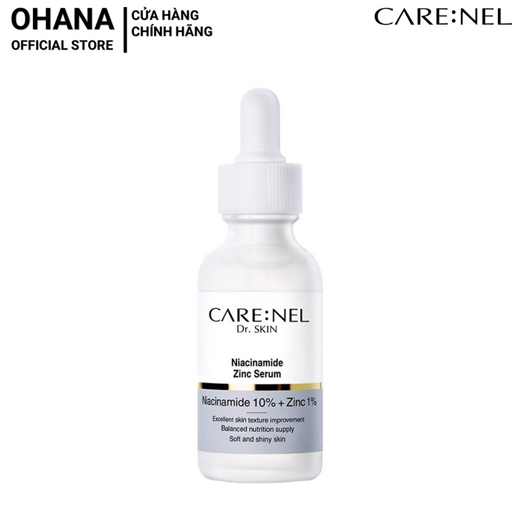 Serum dưỡng da trắng mịn, cải thiện da, ngừa lão hóa da Care:nel Niacinamide 10% + Zinc 1% 30ml