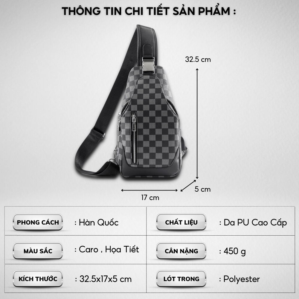 Túi đeo chéo,Túi đeo vai nam nữ,Da Pu cao cấp,KT :32.5x17x5 cm ,Chống thấm nước -Kiểu dáng trẻ trung, cá tính - 𝑰𝑩𝑨𝑮