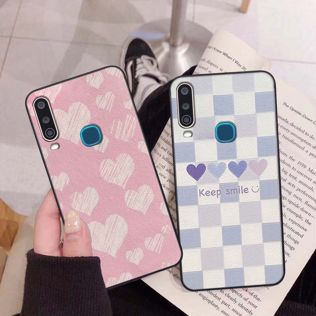 Ốp Vivo U10 / Y12 / Y15 / Y17 caro trái tim cá tính, thời trang siêu đẹp, siêu phong cách