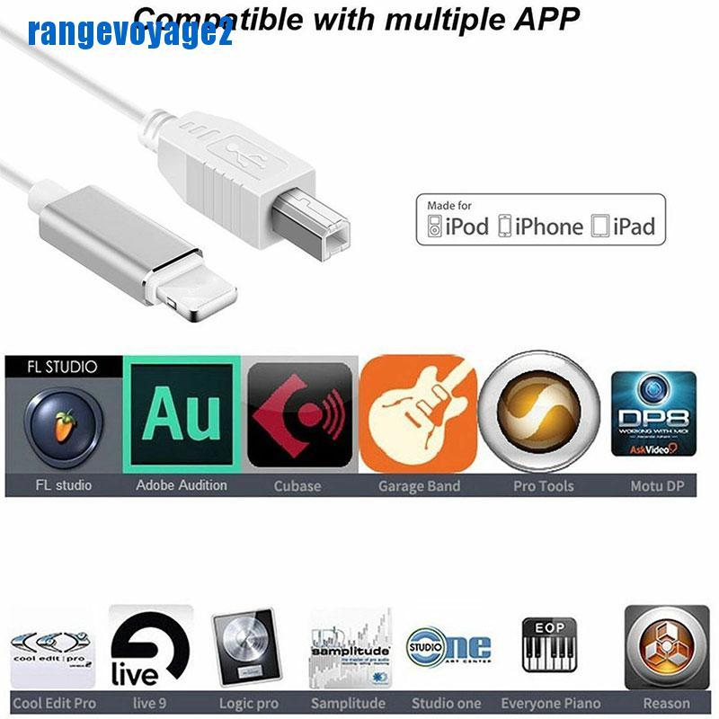 VN (Hàng Mới Về) Bộ 2 Đầu Chuyển Đổi Từ Cổng Lightning Sang Type-B Midi Usb 2.0 Cho Iphone 7 8 X Ipad