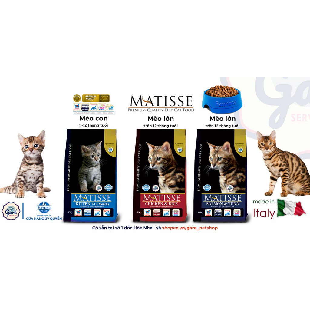 10kg Hạt mèo Matisse Salmon Tuna Cá hồi Cá ngừ Farmina Mèo trưởng thành nhập Ý - Garé Pet Shop