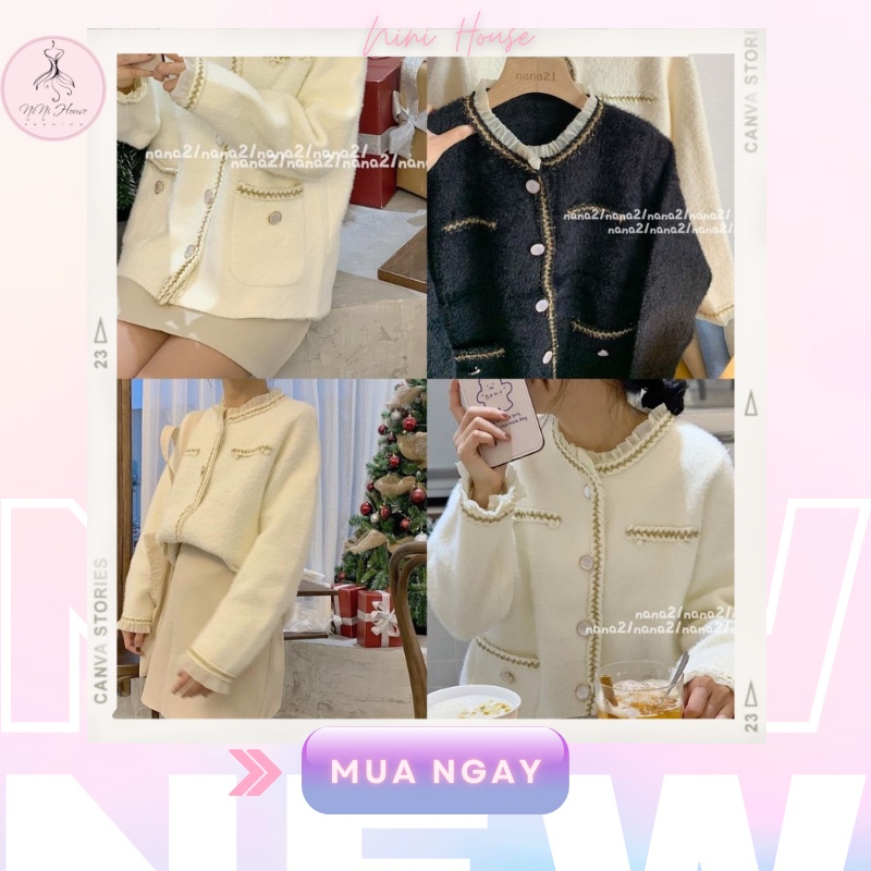 Áo dạ Tweed nữ phong cách tiểu thư - Áo khoác nữ đẹp sang chảnh