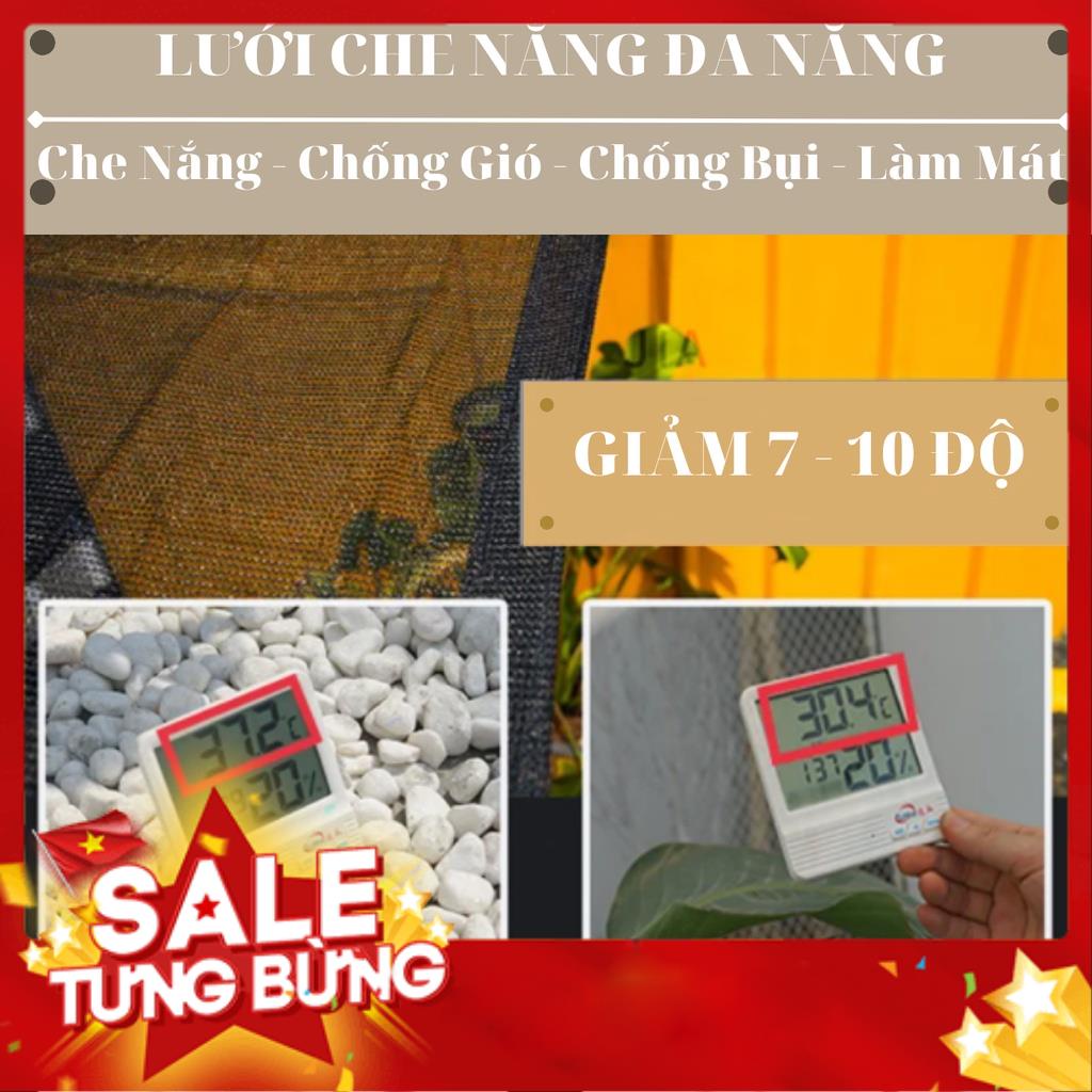 Lưới Che Nắng Nam Việt - Giá Bán Trên 1 Mét Vuông - Màu Đen - May Viền Đóng Khoen Sẵn