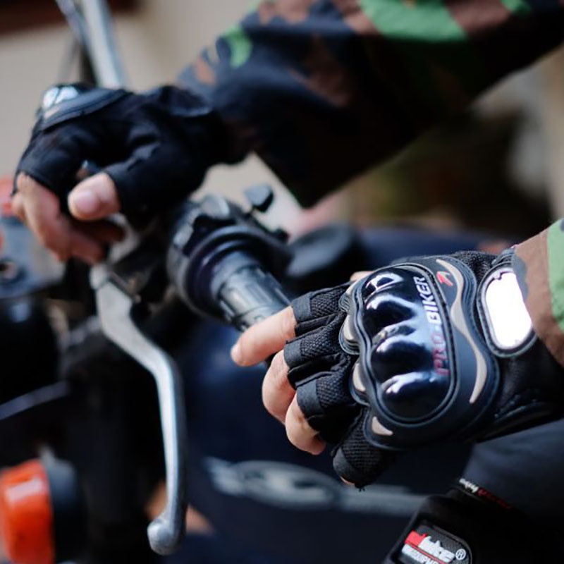 Găng tay cụt ngón PROBIKER , Găng tay đi phượt lái xe có gù bảo vệ lòng bàn tay